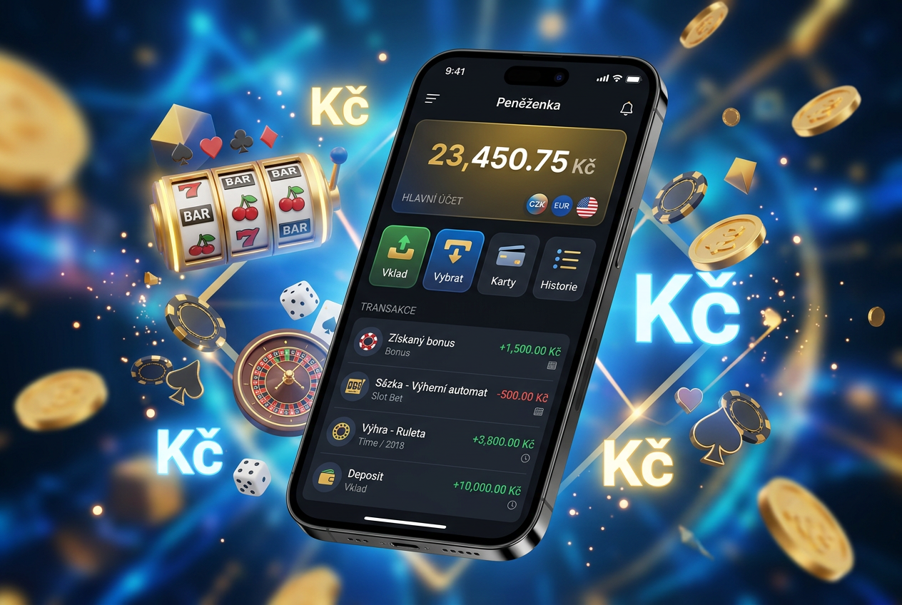 Moderní digitální rozhraní platební brány NeteraPay na smartphonu s casino symboly